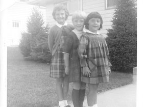1966 Sept. 7th - first day of kindergarten Zann, Erin Klupper, Julie Kerr.jpg